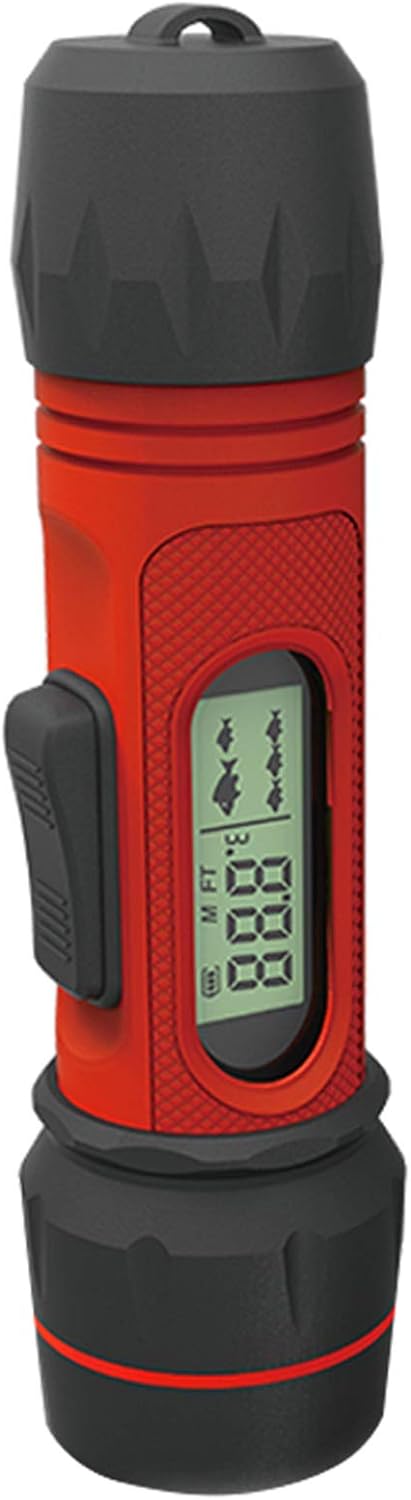 RICANK Depth Finder with Temperature, Portable Ice Fish Finder Contour Readout Fish Depth Finder Handheld Fishfinder Depth Readout LCD Display Fish Detector Device Lake Sea Boat Kayak River Fishing Pack of 2