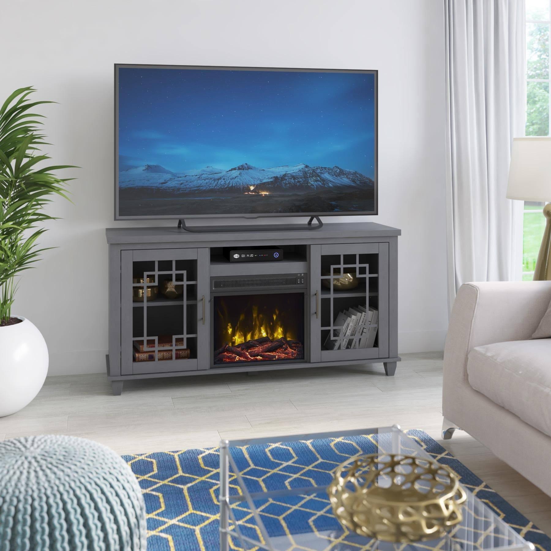 ClassicFlame TV Stand for TVs Up to 60-in with Electric Fireplace in Gray | 18MM7655-PG22S