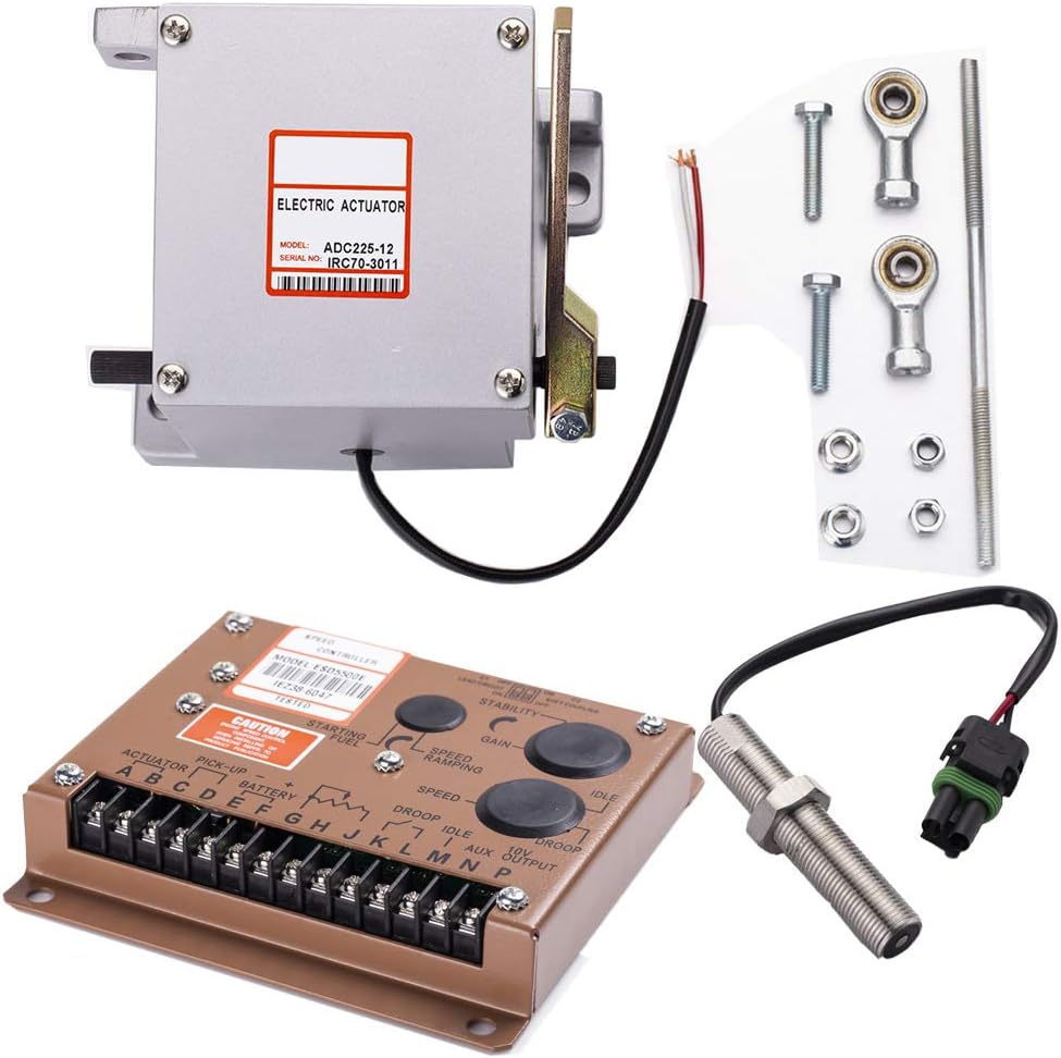 Knowtek ADC225-12V Actuator + Governor ESD5500E + Magnetic Pickup Sensor MPU 3034572&ensp;for Generator 1 Set Actuator ADC225-12
