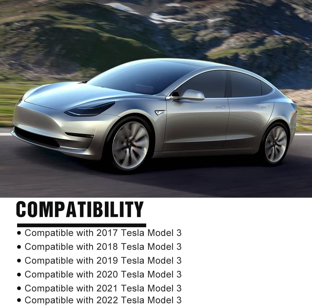 MIROZO Floor Mats Compatible for 2017-2022 Tesla Model 3, TPE All Weather Protection Anti-Slip Waterproof Front & 2nd Row Seat Floor Mats Full Set Liners, Black