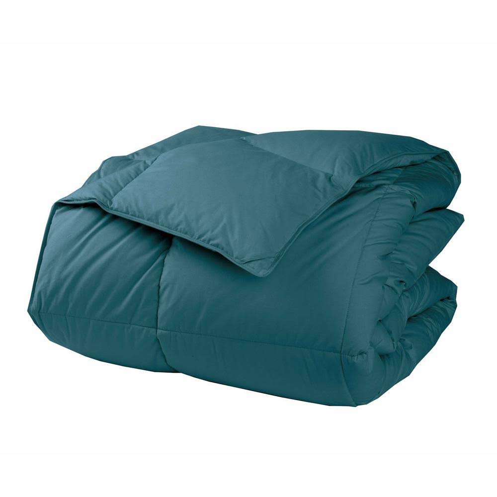 The Company Store Lacrosse LoftAIRE Light Warmth Teal Twin Down Alternative Comforter, Blue