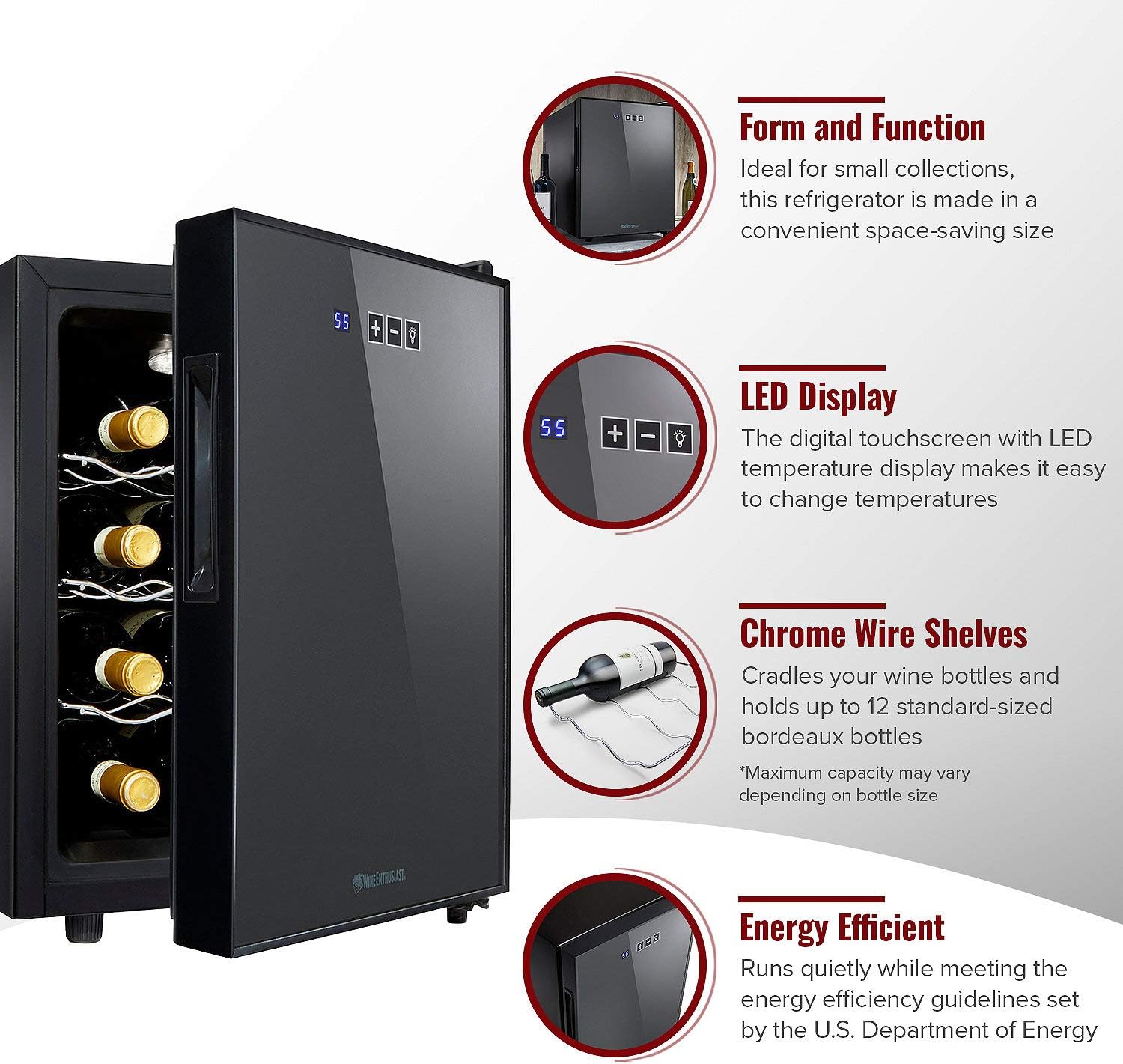 Wine Enthusiast 12-Bottle Compact Wine Cooler