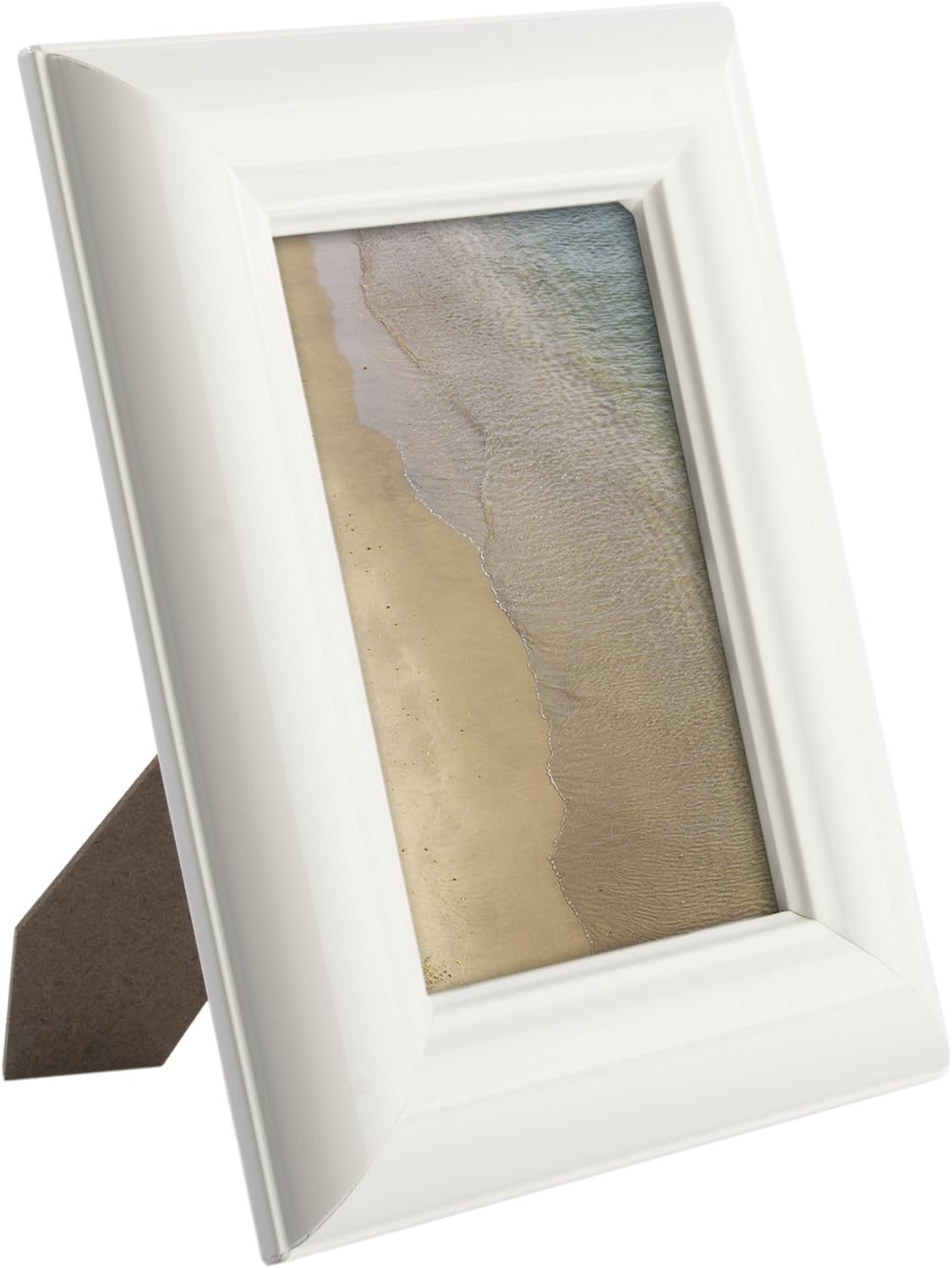 Displays2go Photo Frames with Glossy Beveled Border, 4 by 6-Inch, White, Set of 6 Pack of 2
