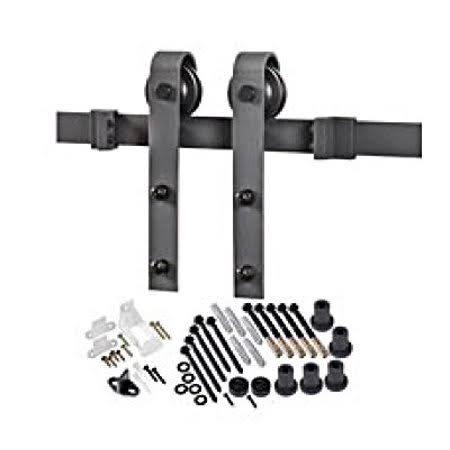 Renin Bd102k-96 Decorative Bent Strap Interior Barn Door Hardware Kit 96 inch Matte Black
