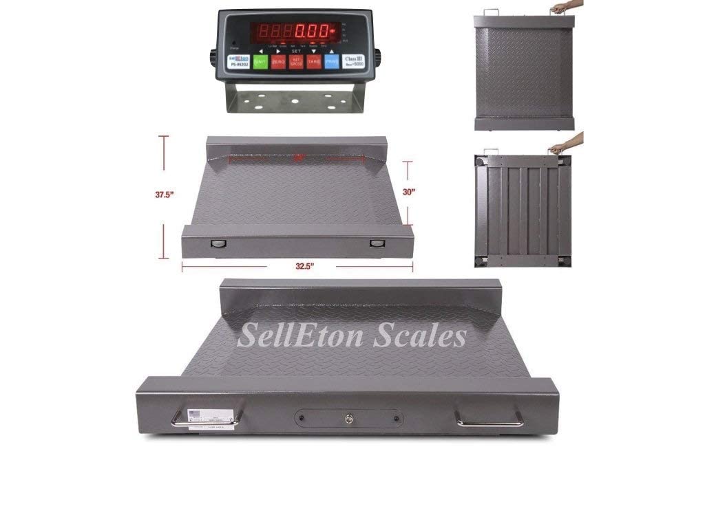 SellEton (Legal for Trade) Drum Floor Scale/Easy Ramp Access 5000 X 1 Lb