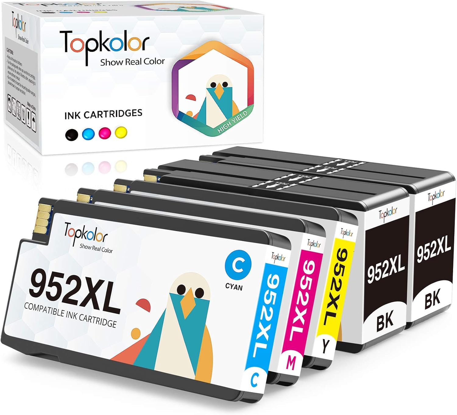 Topkolor Compatible HP 952XL 952 XL Ink Cartridges for HP OfficeJet Pro 8710 8216 8702 8710 8715 8720 8725 8730 8740 Printer 5 Combo Pack Pack of 2