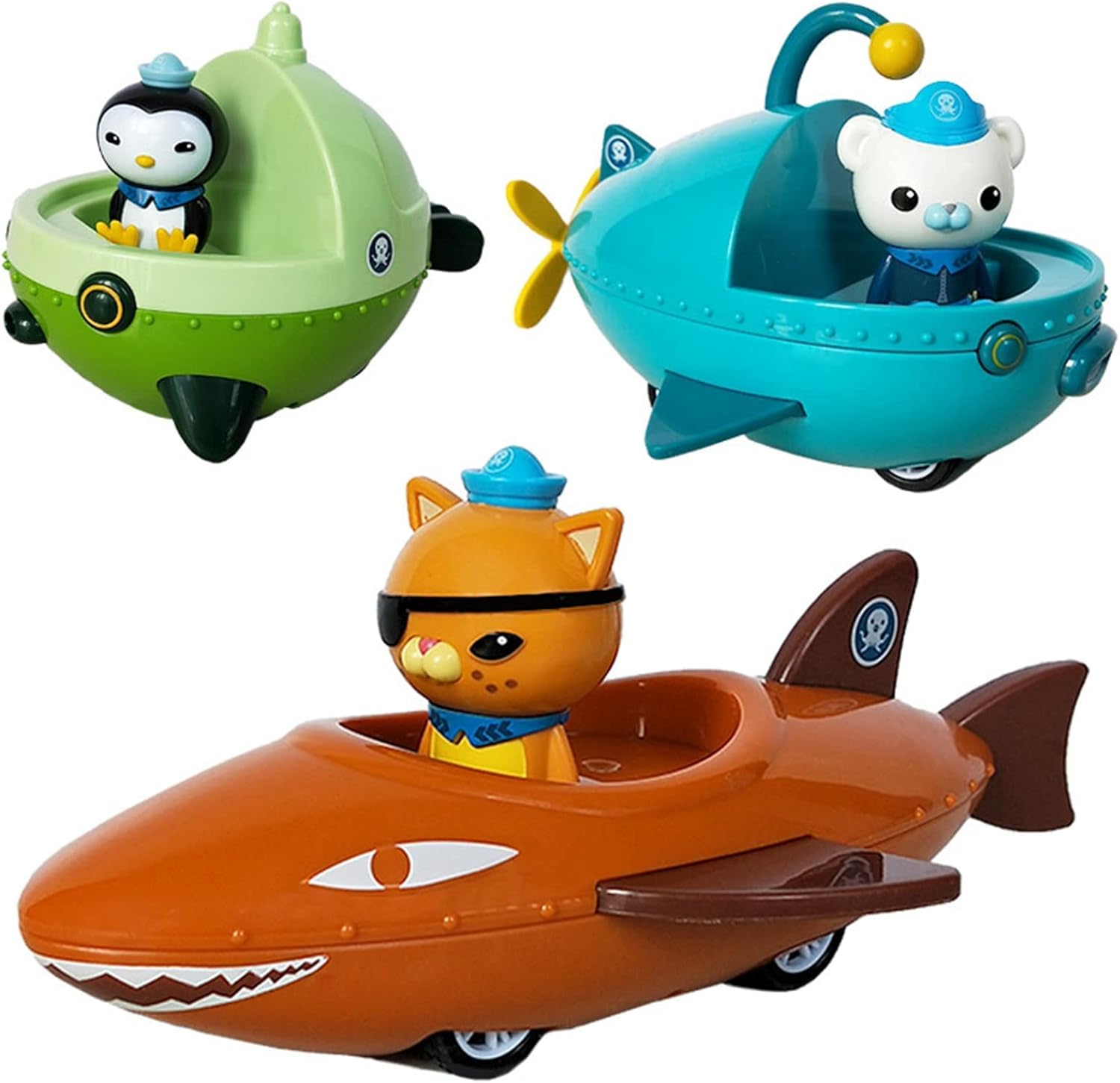 Crasoldiers Compatible with Octonauts Toy 3Pcs GUP Vehicle Rescue Ship Pull Back Octopod Castle Barnacles kwazii Shellington Tweak Dashi Peso Children's Gifts (with Gift Box) Pack of 2