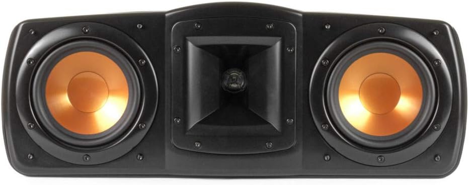 Klipsch Synergy Black Label C-200 Center Channel Speaker for Crystal-Clear Dialogue and Vocals with Proprietary Horn Technology, Dual 5.25” High-Output Woofers, and Dynamic 1” Tweeter in Black