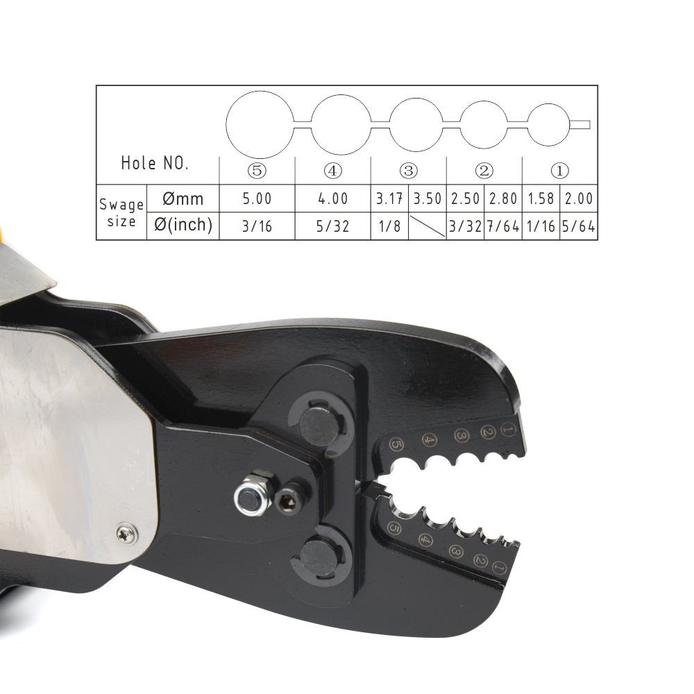 IWISS Wire Rope Pneumatic Crimping Machine for Aluminum Oval Sleeves and Stop Sleeves Wire Rope Crimp Ferrules from 1/16-inch to 3/16-inch