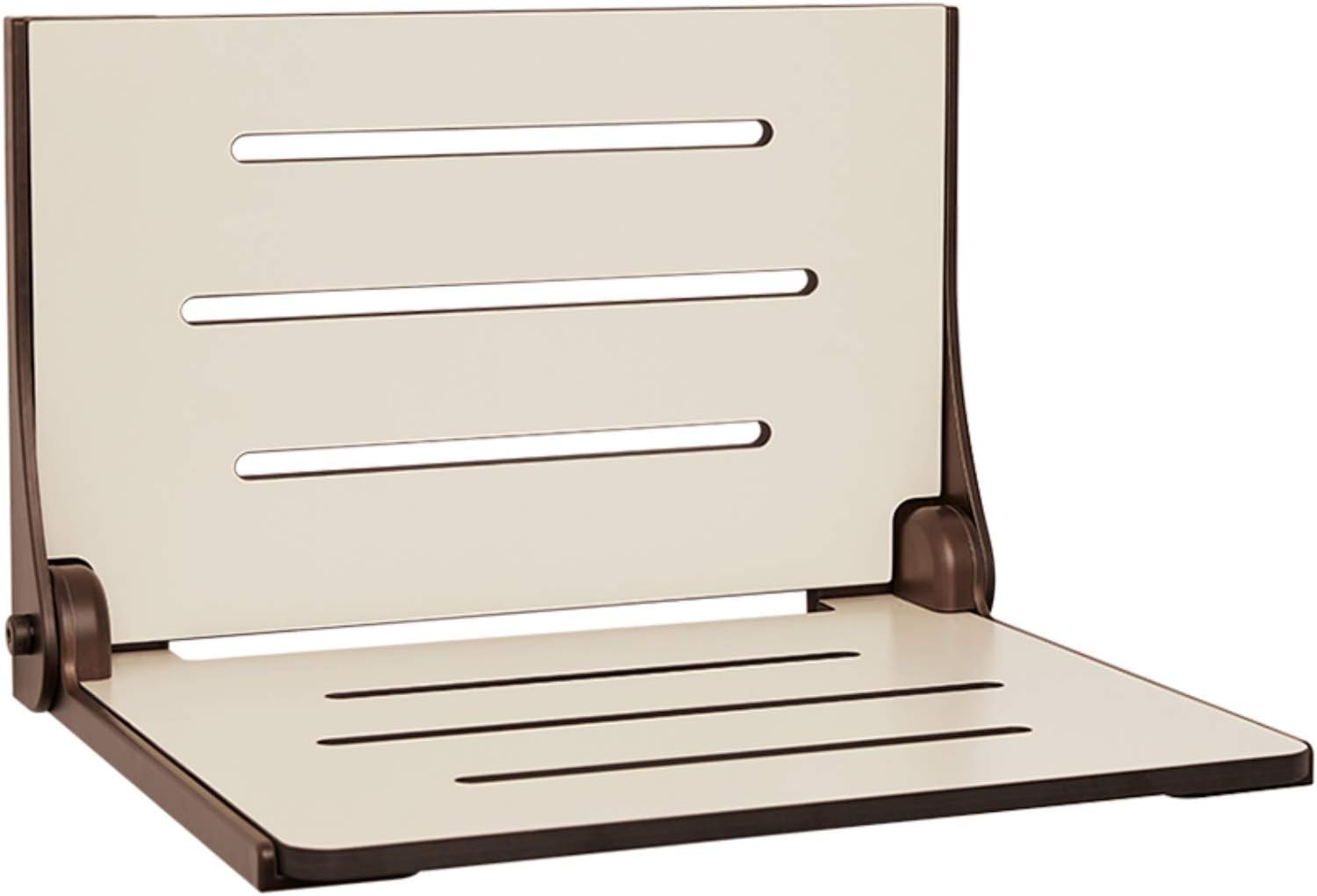 Seachrome Lift-Assist Shower, Silhouette High Back, Almond Seat with Bronze Frame