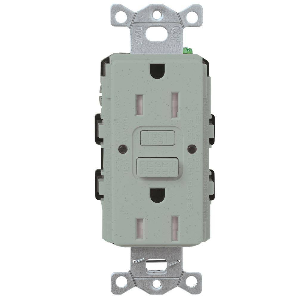 Lutron SCR-15-GFST-BG - Claro Satin GFCI Receptacle 15A Tamper Resistant Bluestone