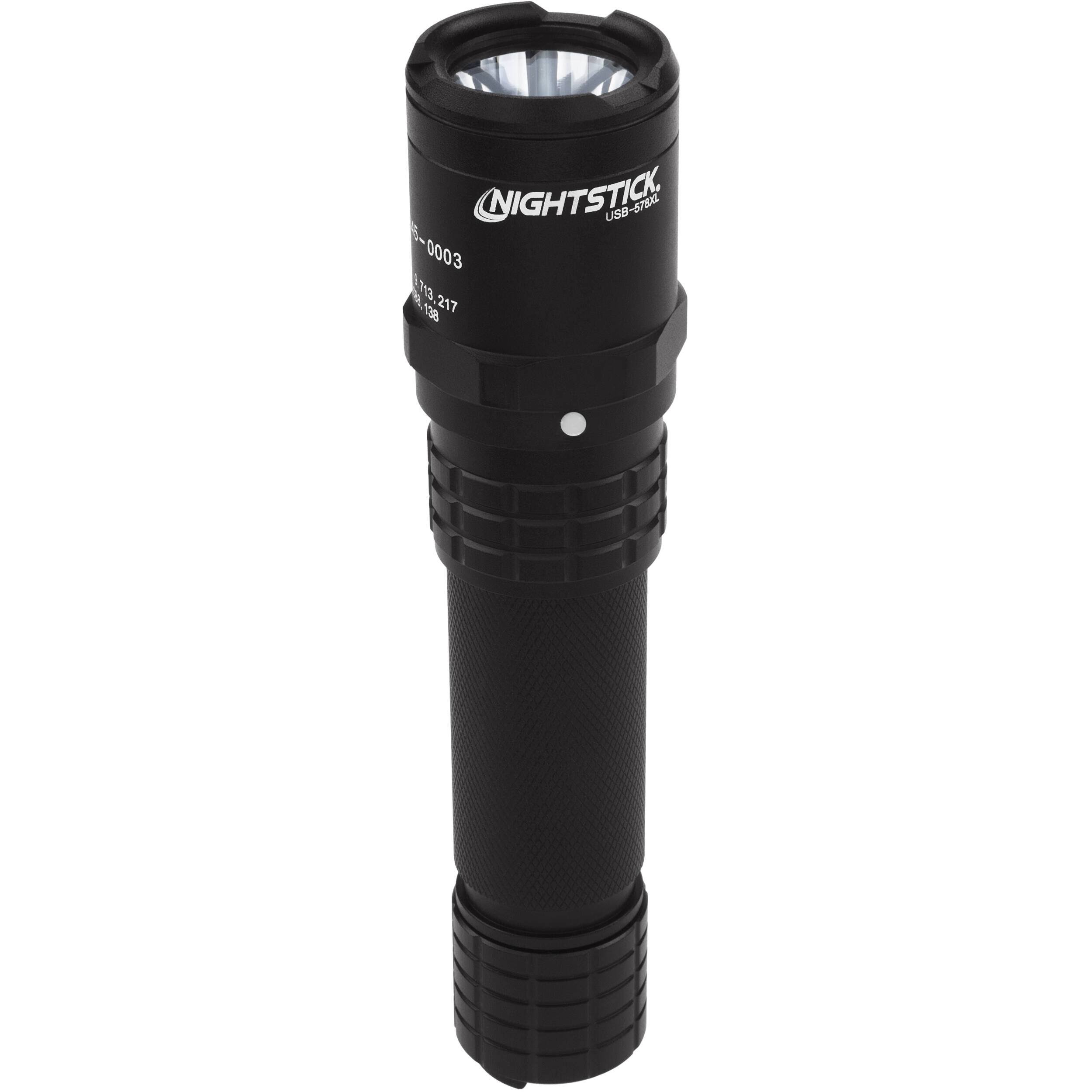Nightstick Metal Dual-Light USB Rechargeable Flashlight - Black
