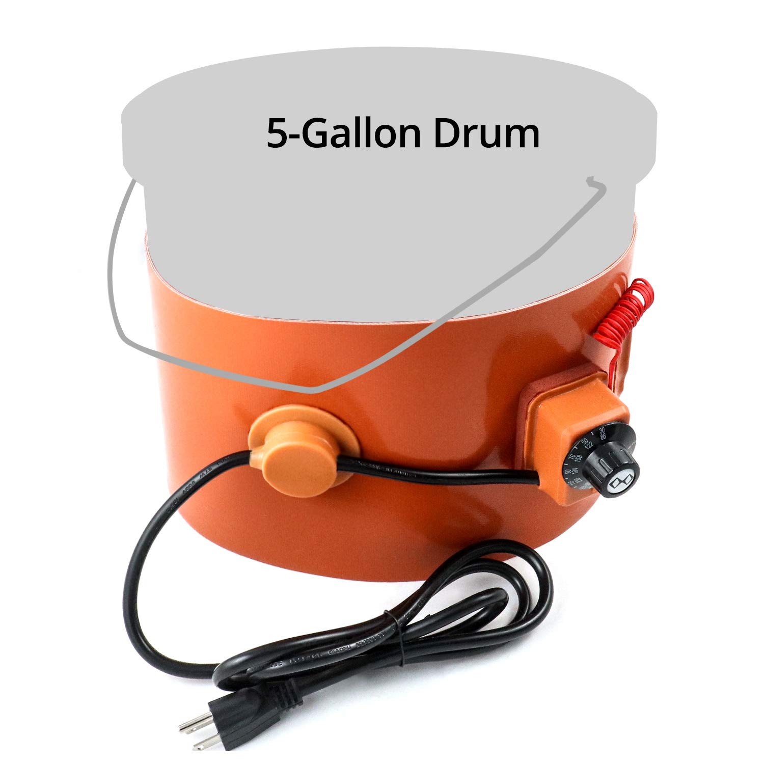QWORK Metal Drum Heater, 800 Watt, 120 Volt, Grease Keg Heater, Insulated Band Heater Pack of 2