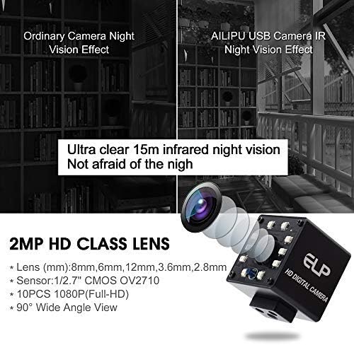 2MP Night Vision Webcam HD 1080P 100fps USB Camera with 1/2.7