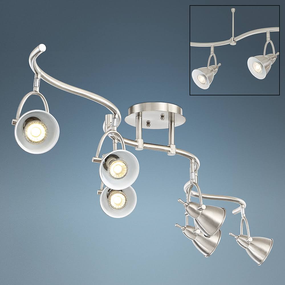 Pro Track Swell 6-Light Brushed Nickel Bell LED Track Fixture