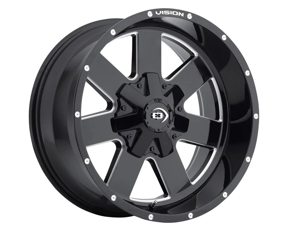 Vision Arc Gloss Black Milled Spokes Wheel 20x10 5x139.7/150 -25