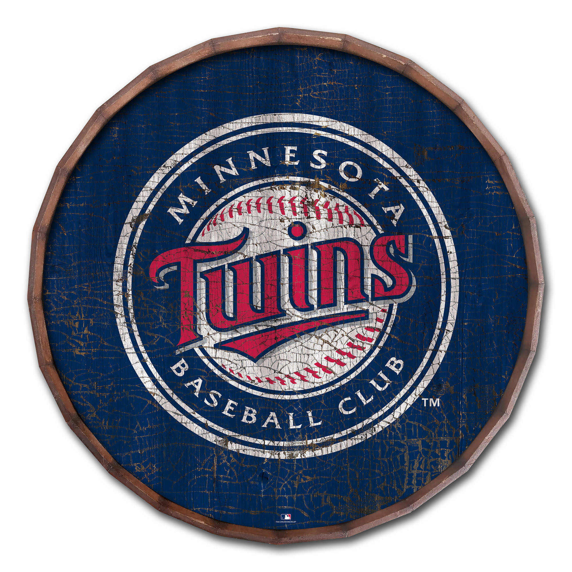 Minnesota Twins 24x22 Cracked Color Barrel Top Sign