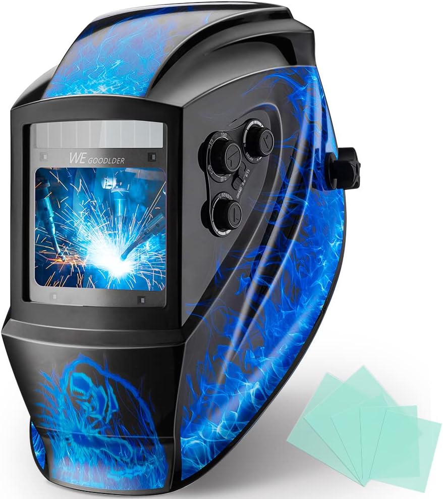 WEGOODLDER Auto Darkening Welding Helmet - True Color Large Viewing Screen 3.94