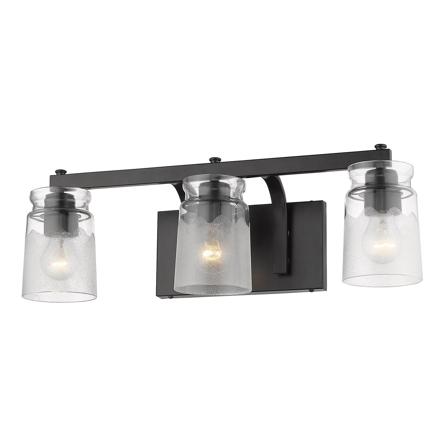 Golden Lighting 1405-BA3 BLK-CAG Travers - 3 Light Bath Vanity Black