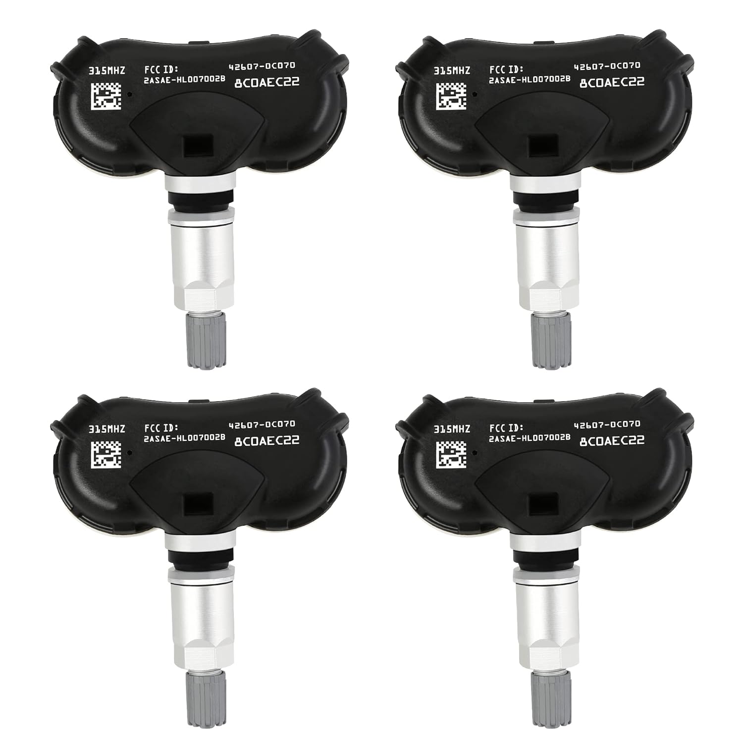 RENECTIV TPMS Sensor,315MHz Tire Pressure Monitor Sensor Replacement for 08-17 Toyota Sequoia,07-20 Toyota Sienna,07-17 Toyota Tundra Repalce#42607-0C070,42607-0C050,42607-0C030,42607-08010(4PCS) Pack of 2