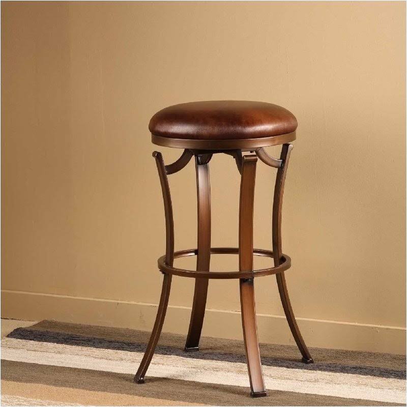 Bowery Hill 26x22 Backless Swivel Counter Stool in Antique Bronze
