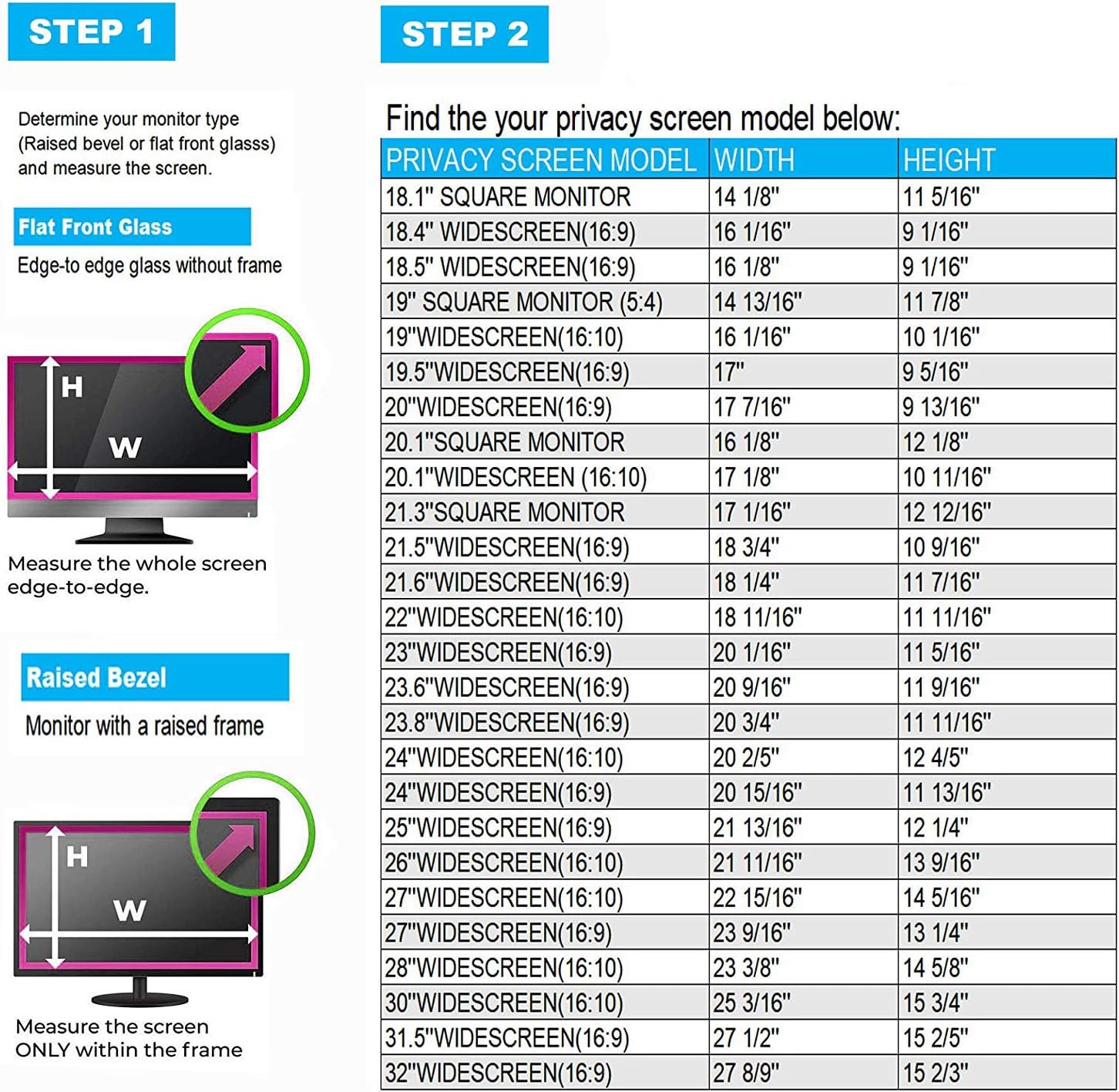 Computer Privacy Screen Filter (27 inches Widescreen(16:10)) Pack of 2