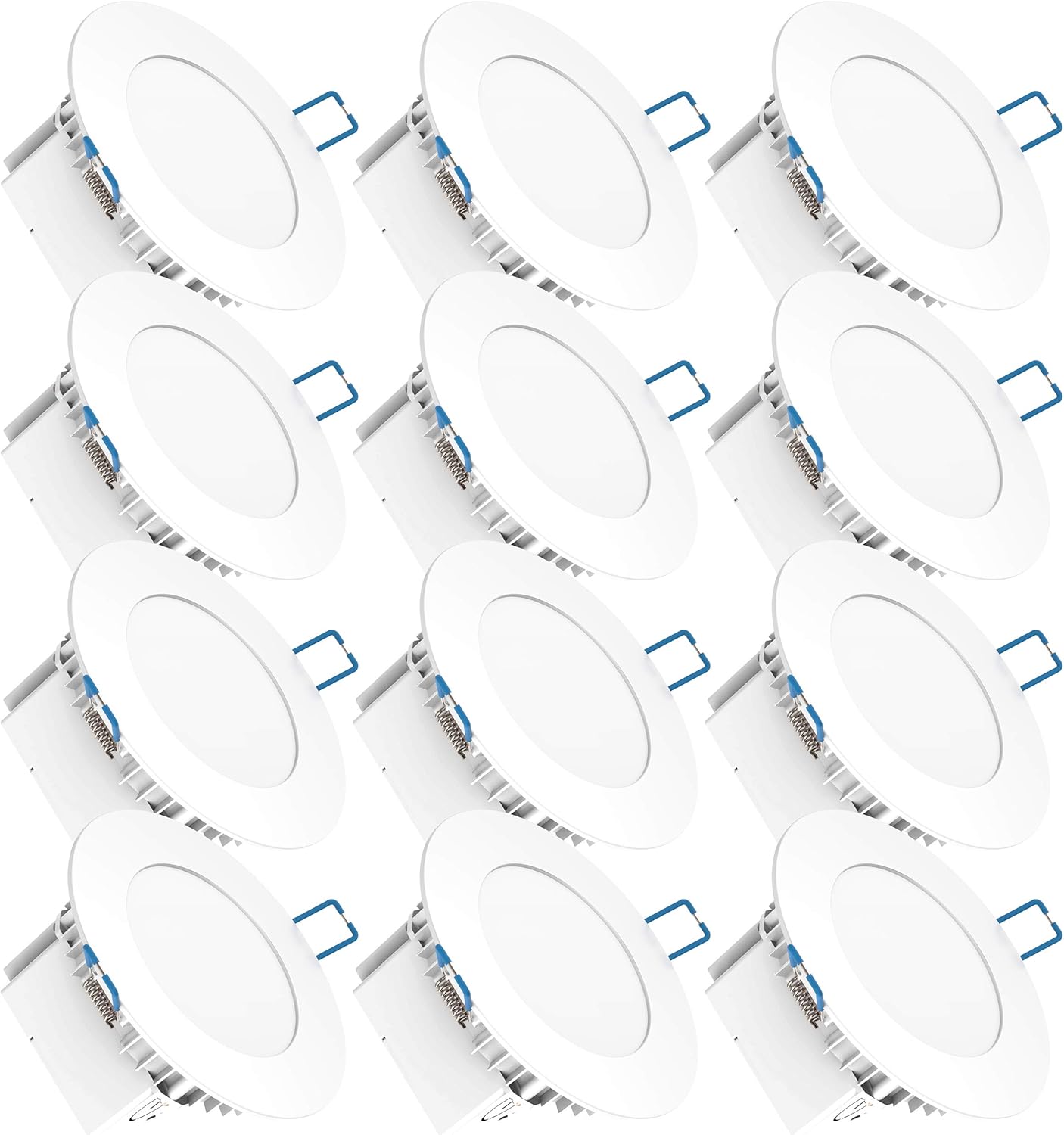 Sunco Lighting 12 Pack 4 Inch Ultra Thin LED Recessed Lighting Ceiling Lights Slim, 5000K Daylight, 10W Equivalent 60W, 650 LM Damp Rated, Dimmable Canless Integrated Junction Box, ETL Energy Star
