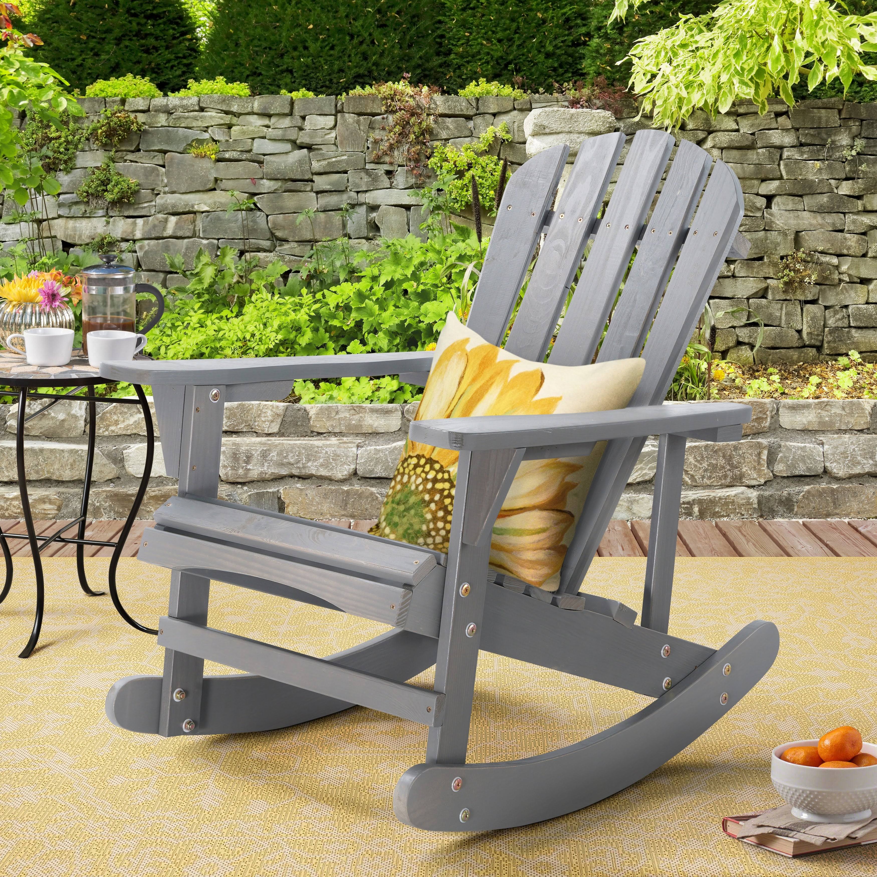 Saint Birch Adirondack Wooden Rocking Chair - Grey