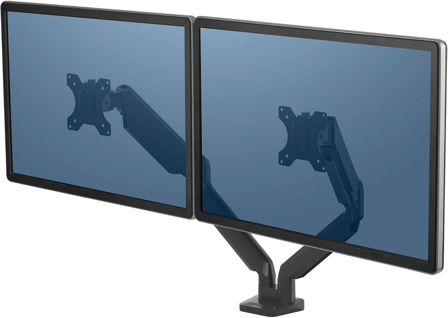 Fellowes Platinum Series Adjustable Triple Monitor Arm (8042601), Black