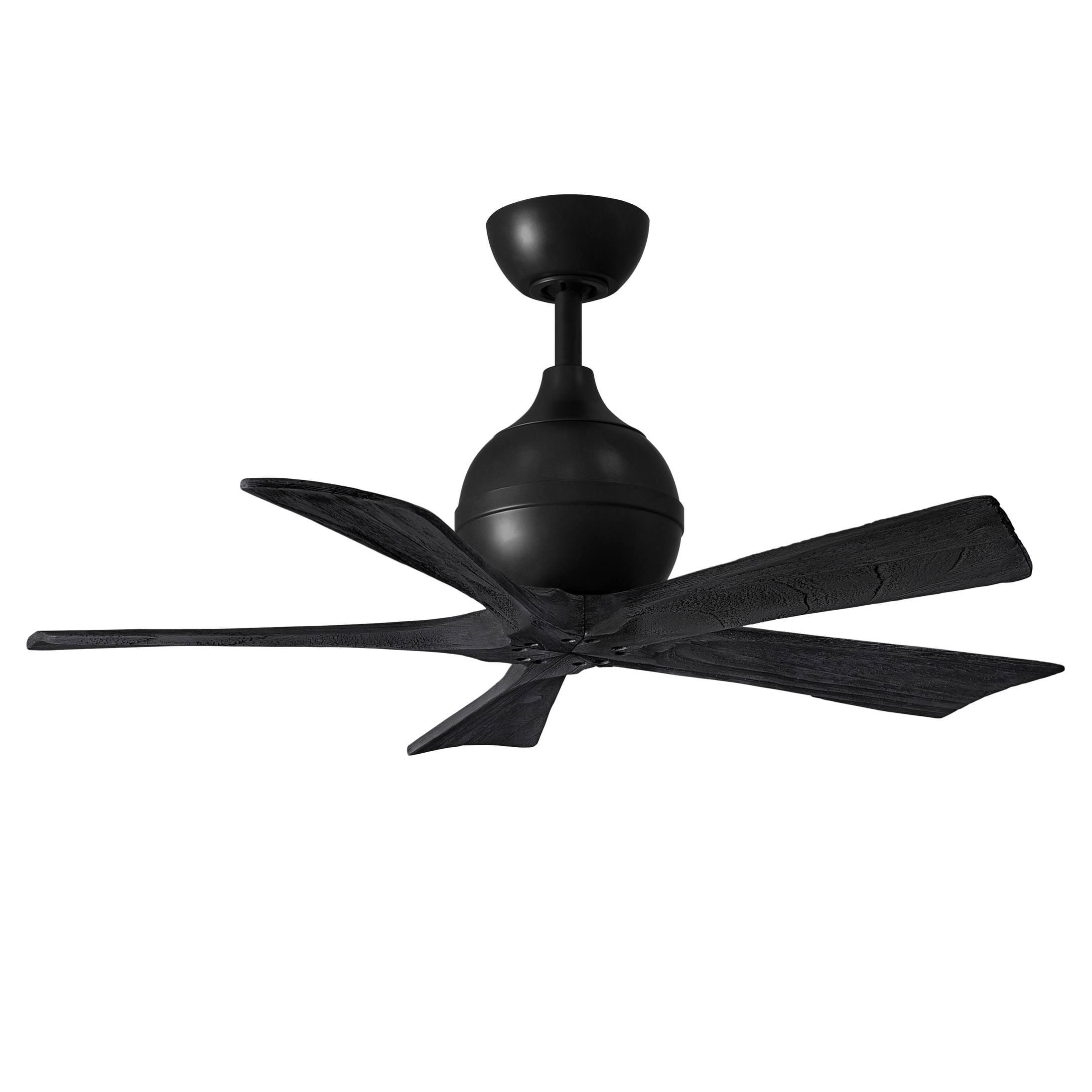Irene Ceiling Fan by Matthews Fan Company, Matte Black, IR5-BK-BK-42