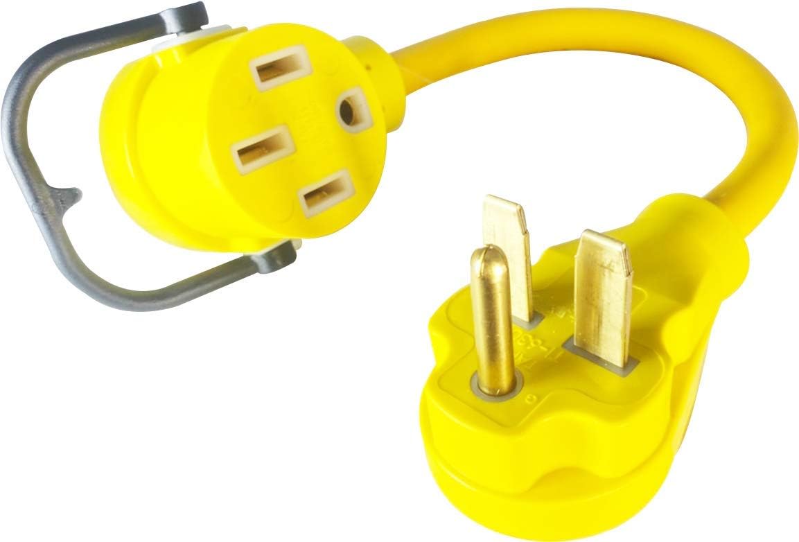MARVINE CABLE Generator Cord Adapter from 30A Male NEMA 6-30P to 50A Female NEMA14-50R STW10/3 1.5FT Pack of 2