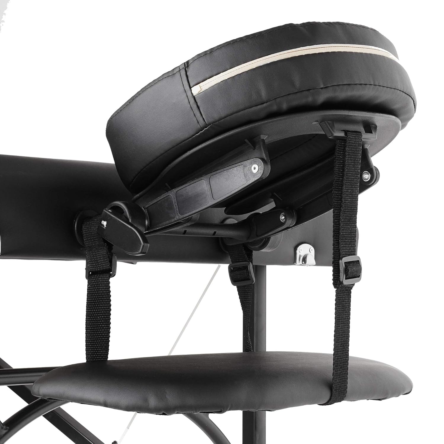 Saloniture Professional Portable Lightweight Bi-Fold Massage Table with Aluminum Legs - Includes Headrest, Face Cradle, Armrests and Carrying Case - Black