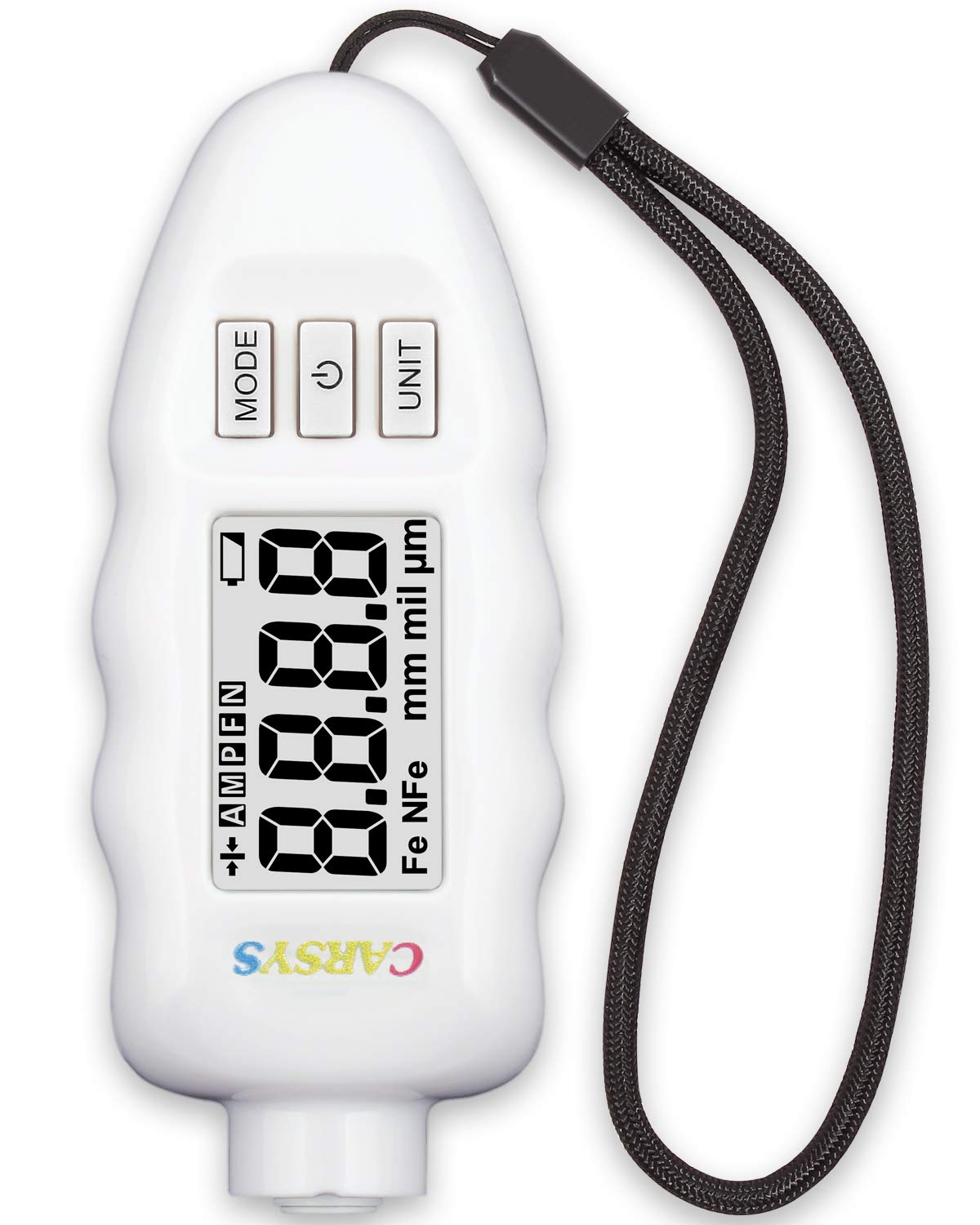 Coating Thickness Gauge DPM-816 Pro | Paint Meter for Car | Fast & Accurate | Range 0-137 mils | Ferrous, Non-Ferrous | LCD with Backlight | Precision Probe (White)