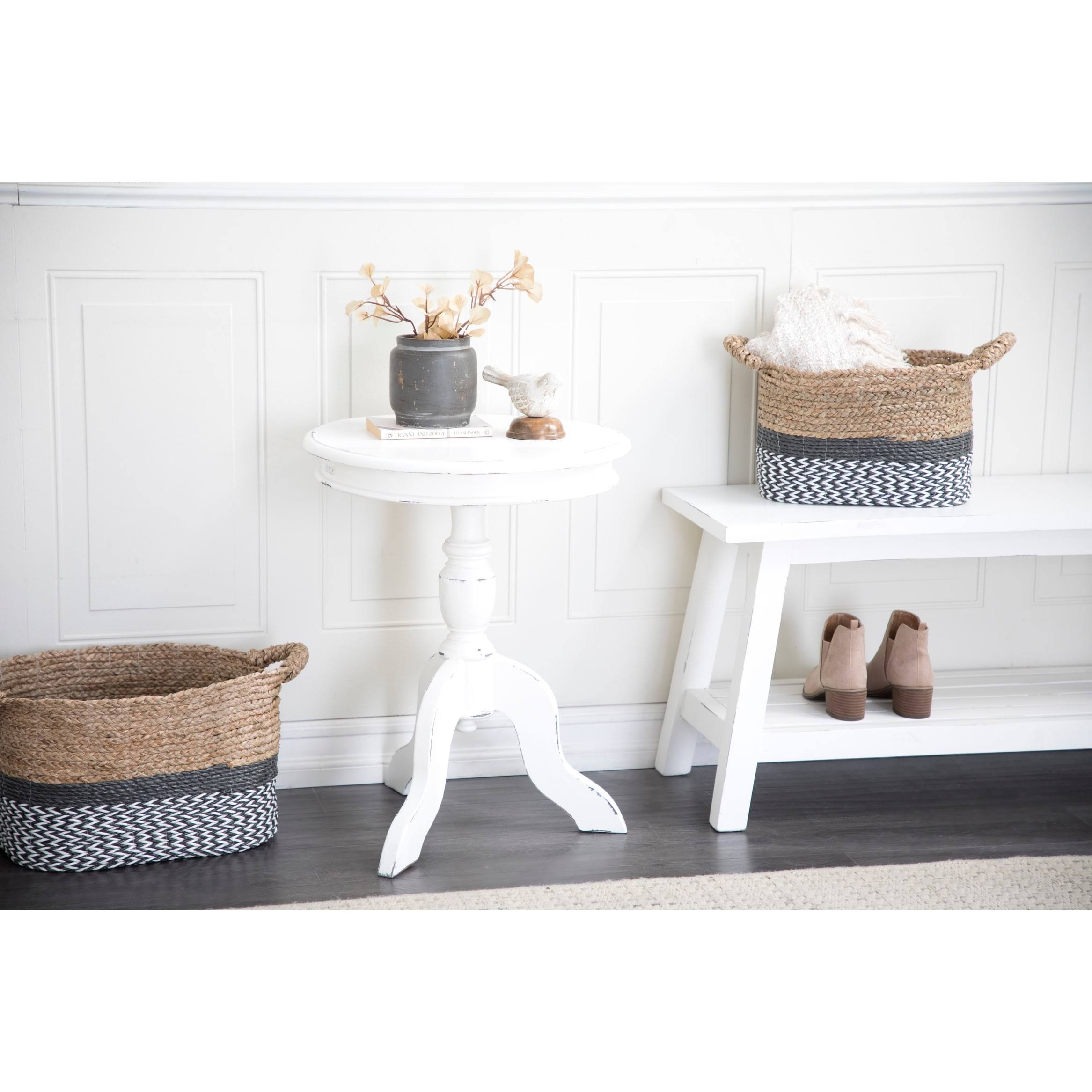 Studio 350 White Wood Farmhouse Accent Table 24 x 20 x 20