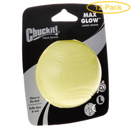 Chuckit Max Glow Ball Large Ball - 3 Diameter (1 Pack) - Pack of 12