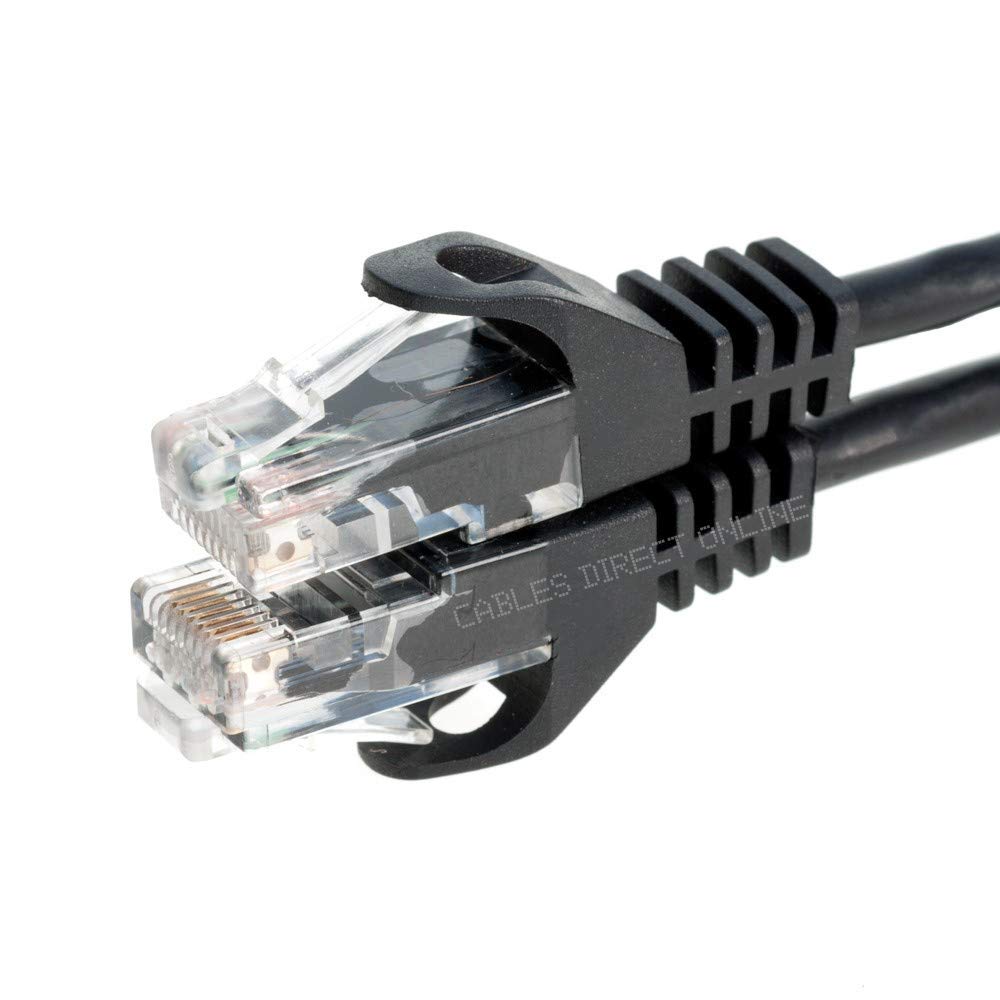 Cables Direct Online Black 200ft Cat6 Ethernet Network Cable RJ45 Internet Modem Patch Cord