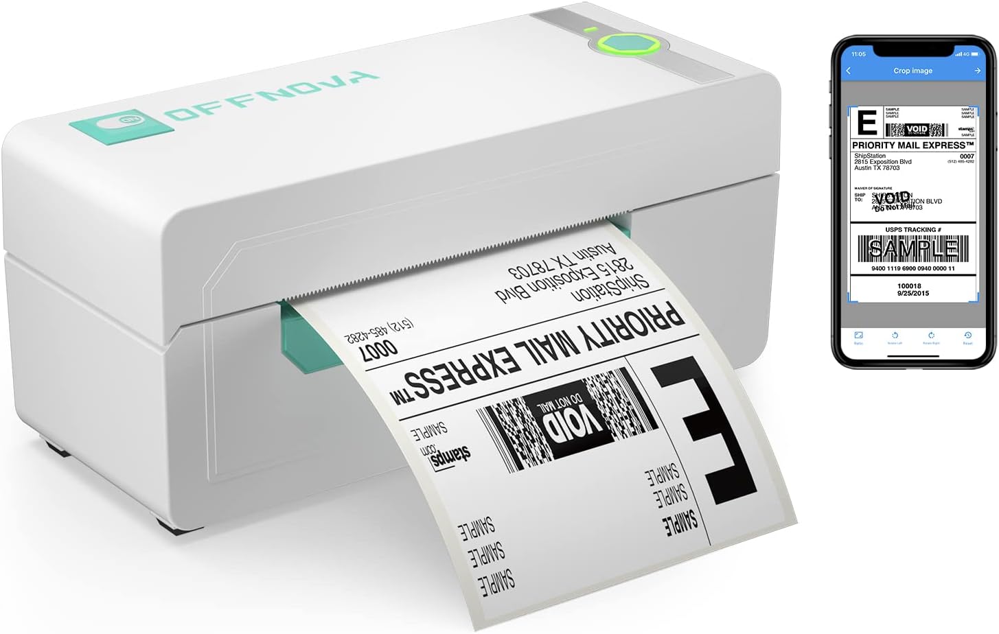 OFFNOVA Bluetooth Thermal Label Printer, High-Speed 4