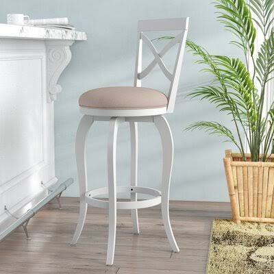 Brumback Swivel Bar u0026 Counter Stool Three Posts Seat Height: Counter Stool (25.25x22 Seat Height), Base Color: White