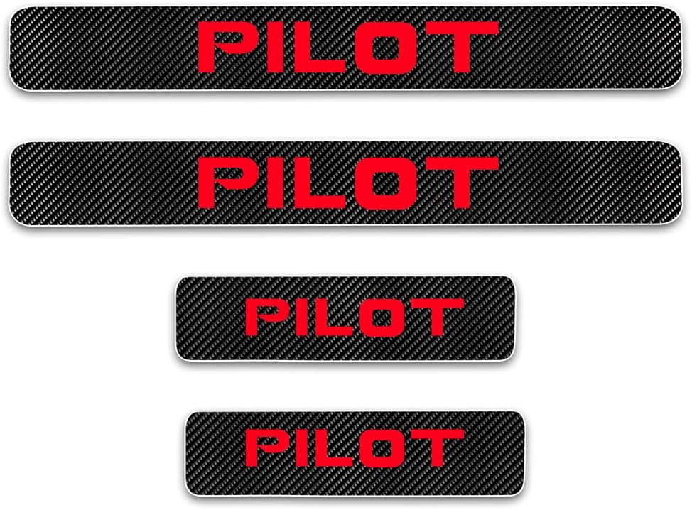 Car Door Sill Sticker for Ford Focus Carbon Fiber Vinyl Car Door Sills Decal Stickers Decoration Scuff Plate 4Pcs/Set (Red) Pack of 2