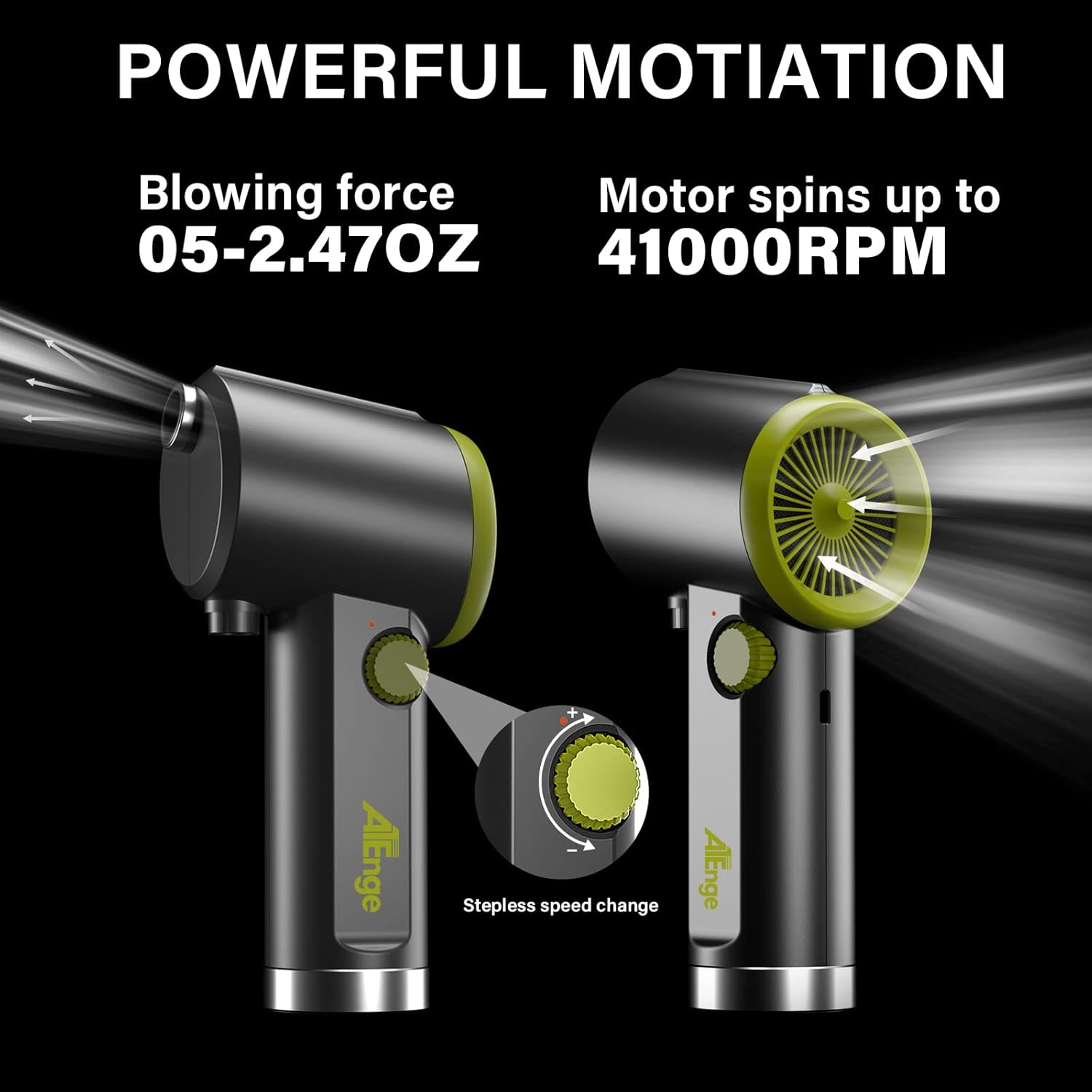 Compressed Air Duster, 41000 RPM Electric Air Duster, Handheld Cordless Air Duster, Stepless Speed Motor, Rechargeable Air Blower, Type-C Fast Charge, for Computer, Keyboard, Pet House… Pack of 2