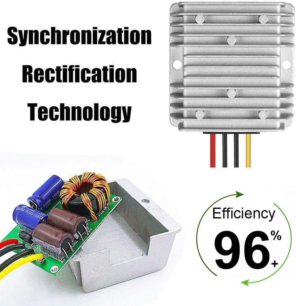 LEDMO DC/DC Converter Regulator Reducer 48V Step Down to DC 12V 30A 360W Power Adapter Pack of 2