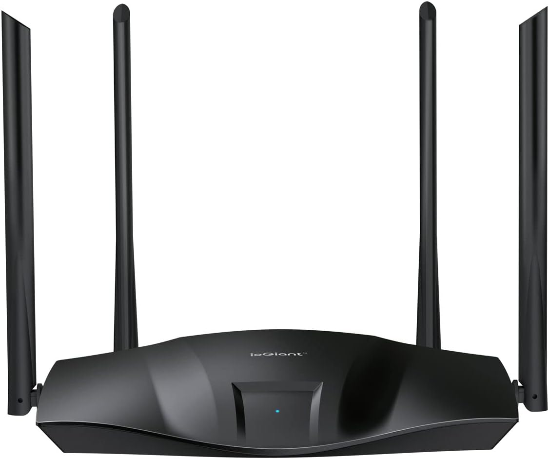 ioGiant WiFi 6 Router AX1800 Extender/Gaming Router, Gigabit Home Access Point or Wireless Internet, 802.11ax Dual Band 1201Mbps 5GHz + 574Mbps 2.4GHz, Connect Up to 64+ Device, Modem is Not Included Pack of 2