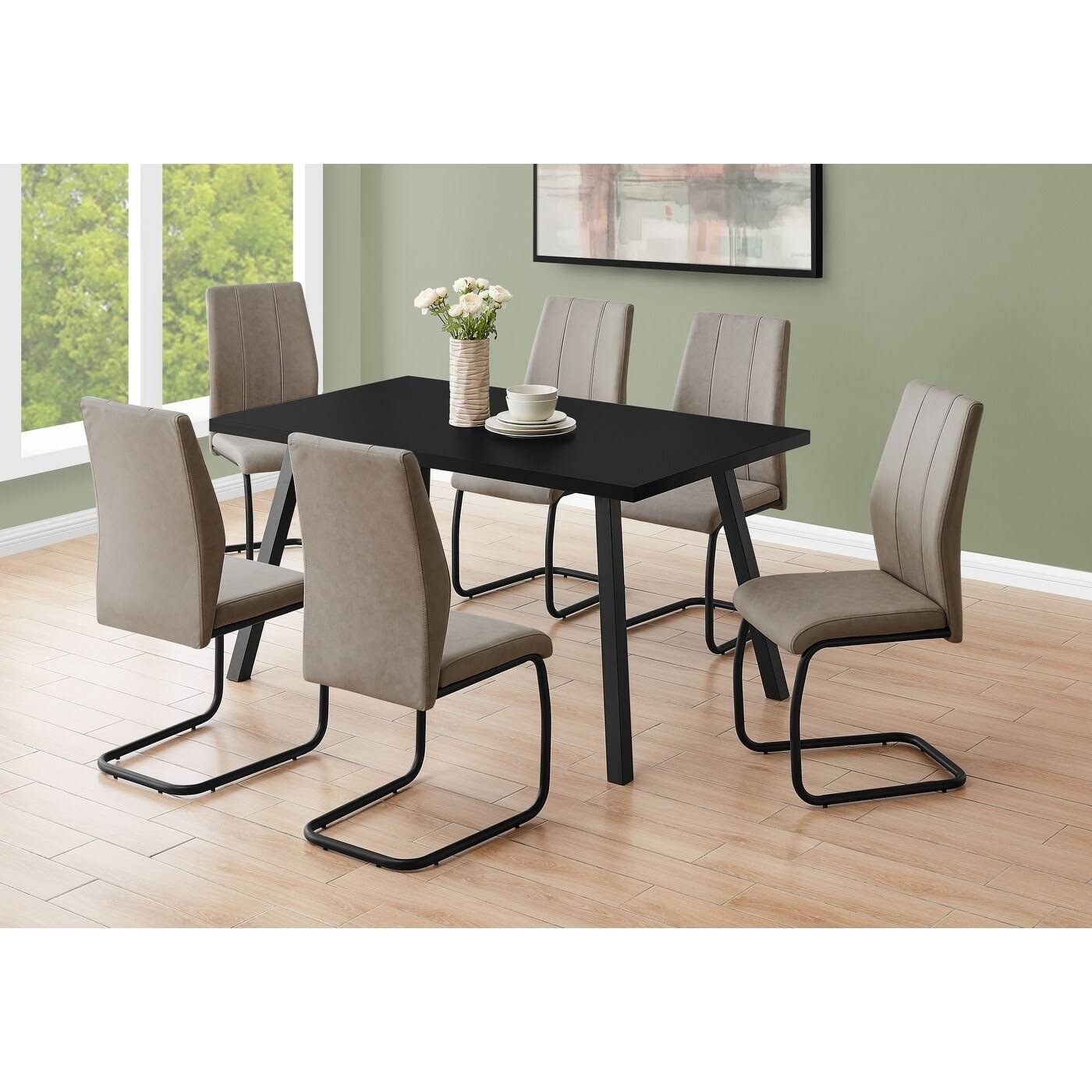 Monarch Specialties 36x22x 60x22 Black Metal Dining Table