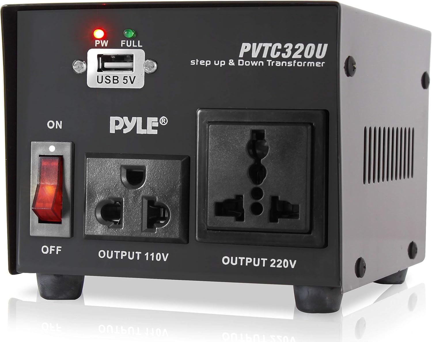 Step Up and Down Converter - 500 Watt Voltage Converter Transformer w/ USB Charging Port, UK Power Adapter, AC 110 / 120 to 220 / 240 Volt Vice Versa, 110V/120V/220V/240V Input Voltage - Pyle PVTC320U Pack of 2
