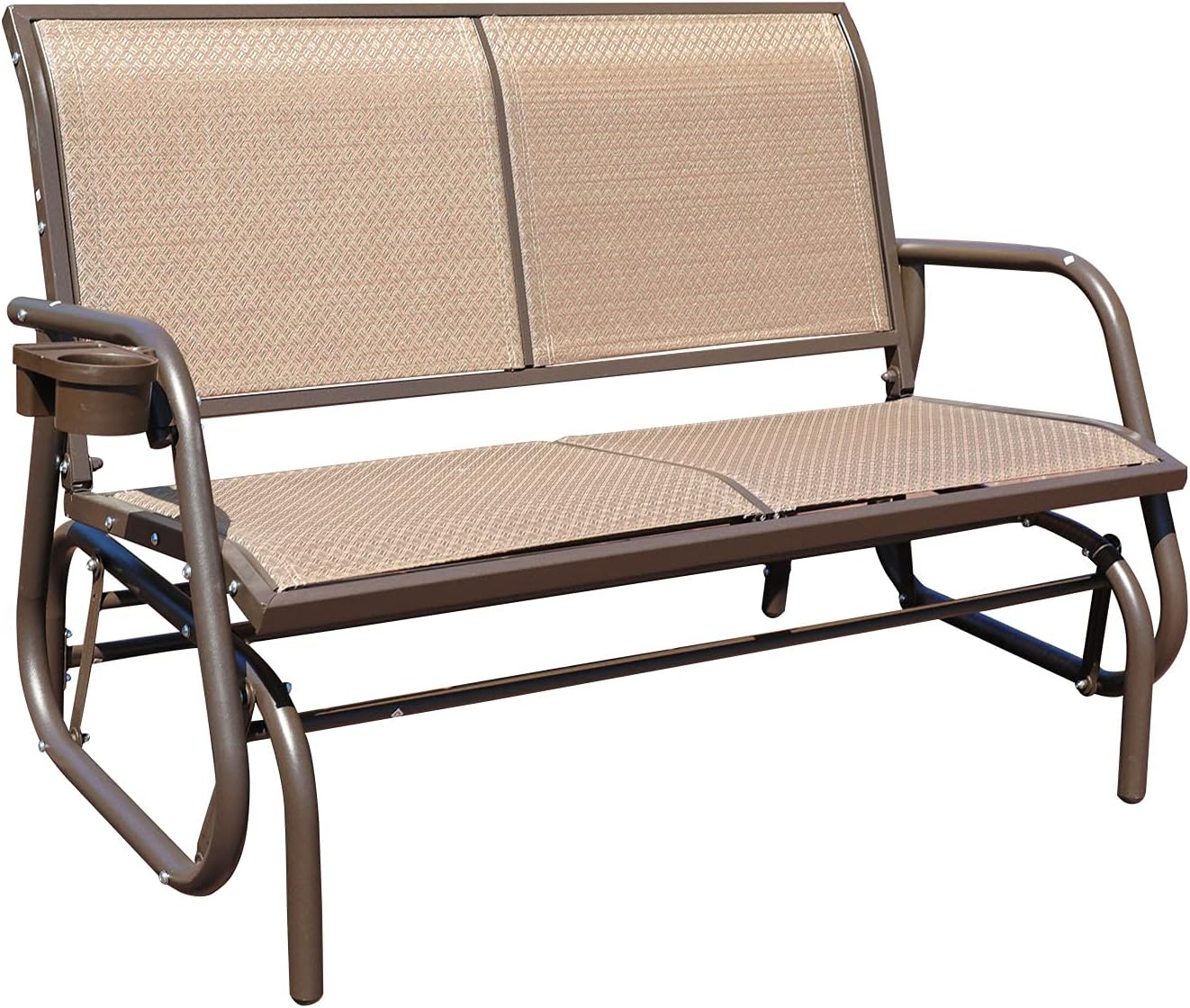 GOLDSUN 2 Person Swing Glider Chair Patio Swing Bench Garden Rocking Seat for Outdoor Patio,Backyard,Deck Swimming Pool(Gray)