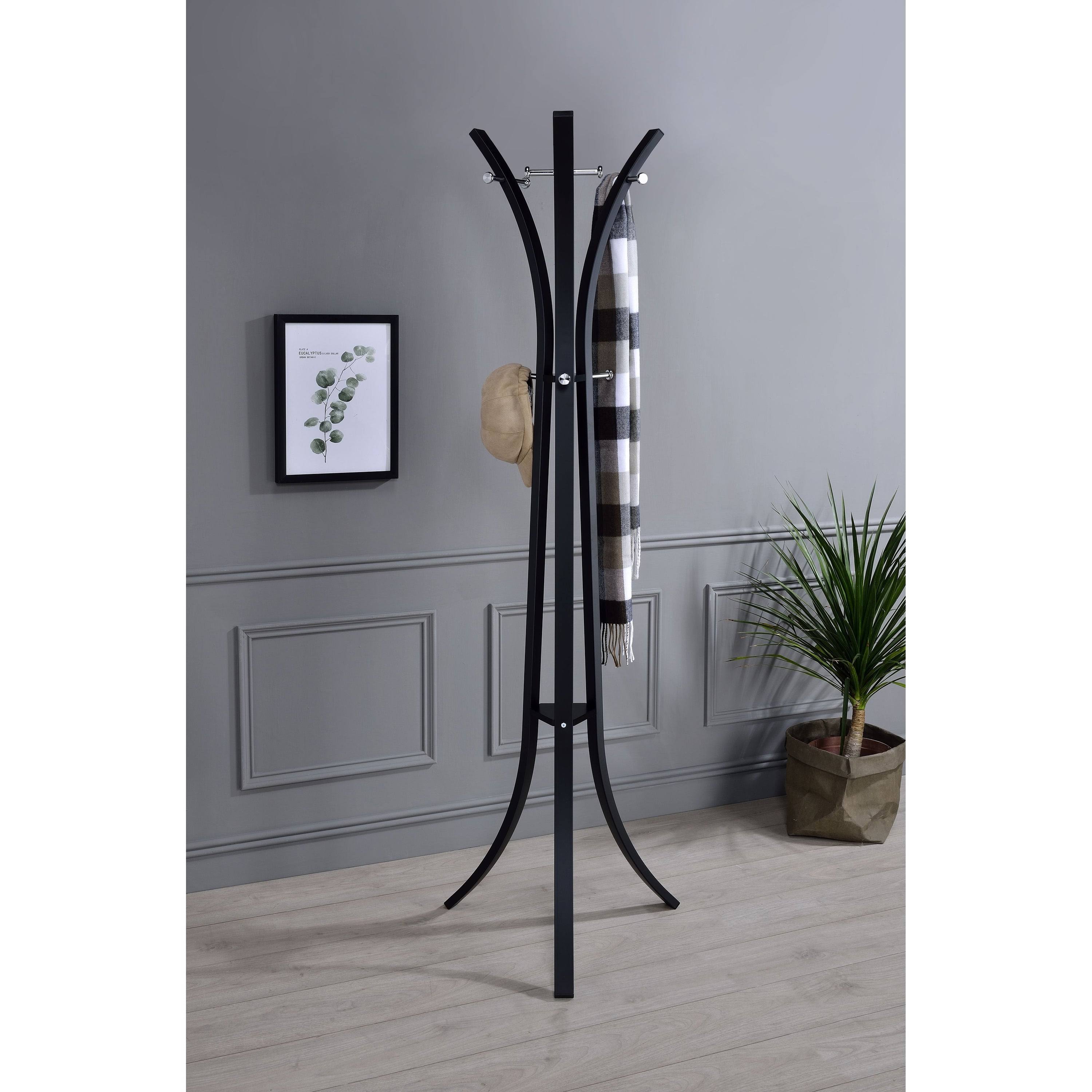 K and B Furniture Co Inc Chrome Hat/ Coat Rack Black