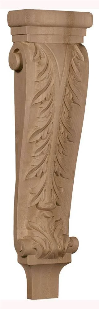 Ekena Millwork CORW06X03X22PAAL 6 1/4x22W x 3x22D x 22x22H Large Acanthus Pilaster Corbel, Alder