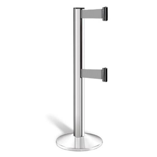 Lavi Industries 50-3100DL-CL-GY Beltrac 3000 7 ft. Double-Belted Crowd Control Post - Gray