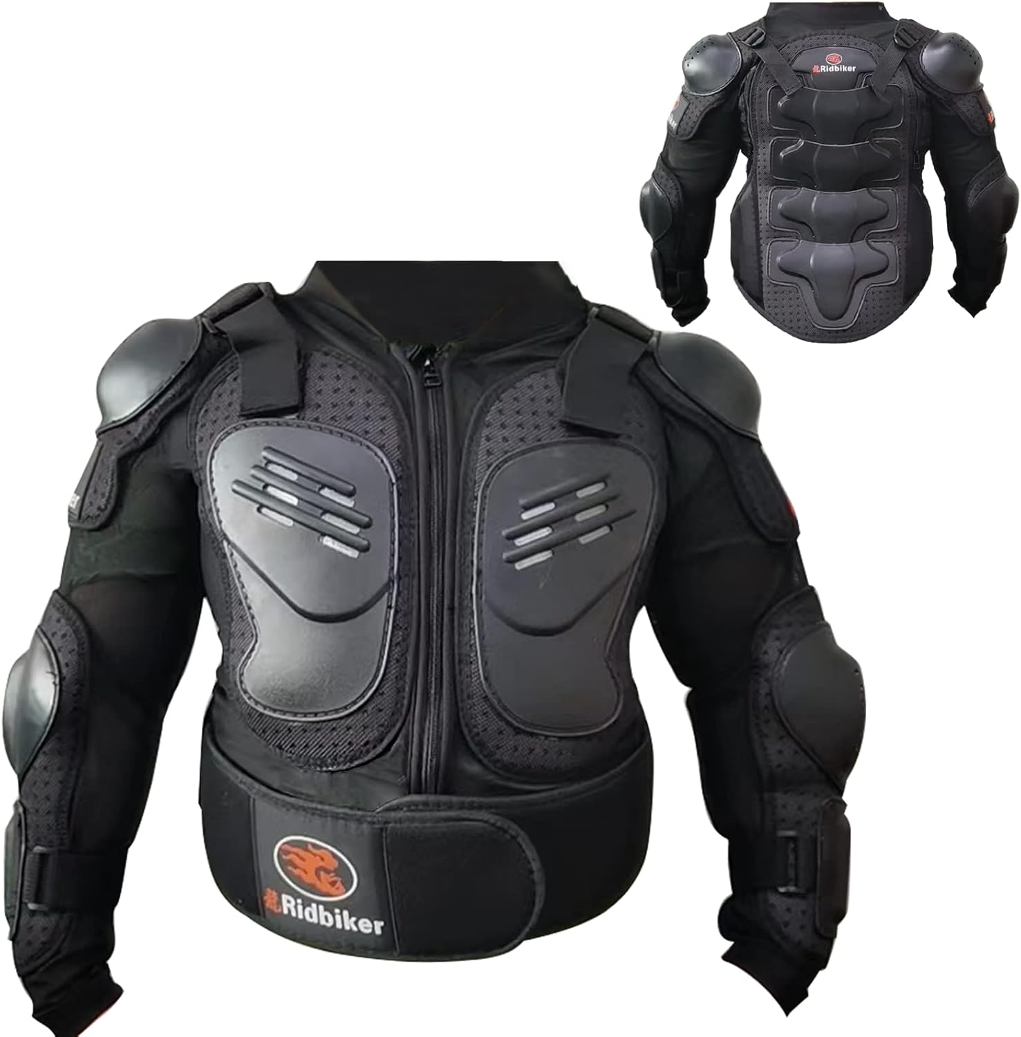 Kids Dirt Bike Gear for Kid Full Body Armor Protective Jacket for Motorcycle Chest Spine Protector Gear Spine Guard (L, Balck)