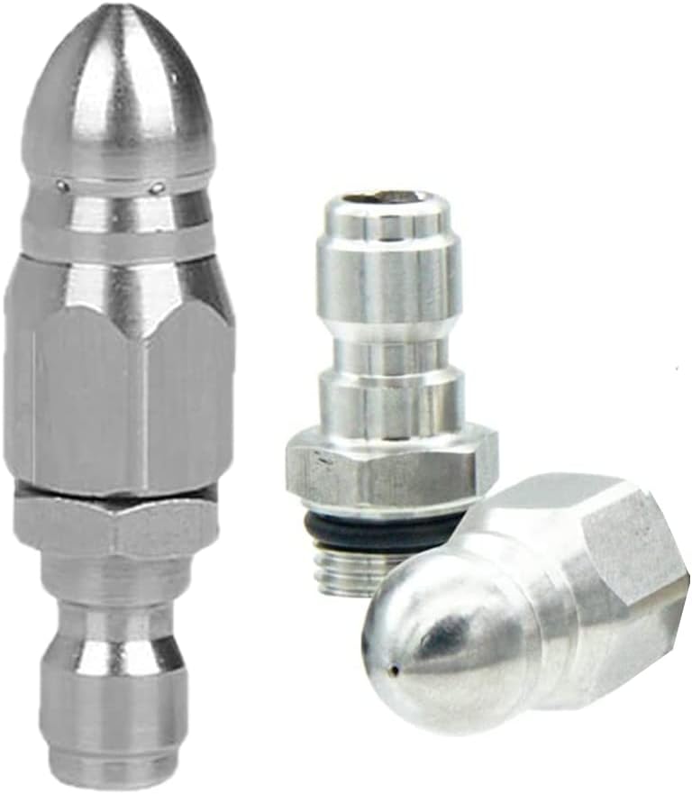 MILLIE 2(Sets) Pressure Washer Sewer Jetter Nozzle with 1/4'' Quickly Connector,Pressure Drain Jet Hose Nozzle Pack of 2